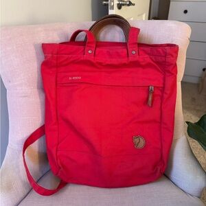 Fjallraven Ornskoldsvik G-1000 Shoulder Tote/Backpack Red Great Condition